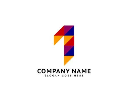 Number one logo, Logo 1 vector template Stock Illustration
