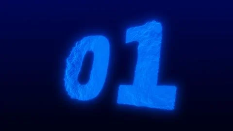Number one made of abstract glowing particles イラスト素材