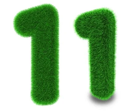 Number one made of grass Stock Illustration