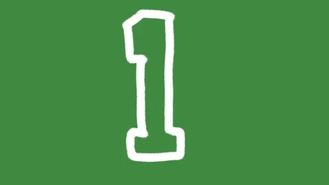 Number one mathematics first-place winner hand-drawn cartoon graphic with chalk Stock Footage 341293756