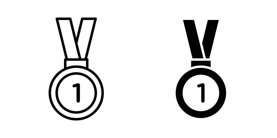 Number one medal icon vector design. EPS10 Stock Illustration