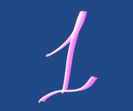 Number one. Modern icon on blue background. Modern font. illustration, copy Stock Illustration