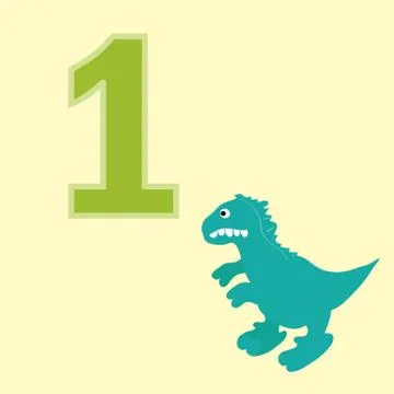 Number one. One dinosaur. Stock Illustration
