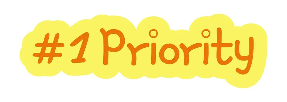 Number one priority hand drawn line sticker illustration 스톡 일러스트