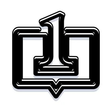 Number one ranking minimal speech bubble icon Stock Illustration
