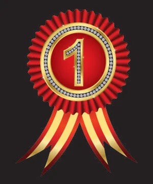 Number one red ribbon Stock Illustration
