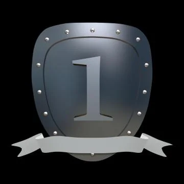 Number one shield Stock Illustration