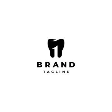 Number One in Teeth Silhouette Stock Illustration