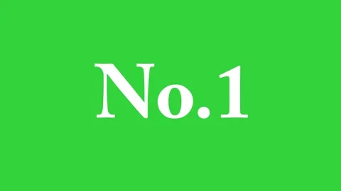 Number one text animation written in white on a bright green background Stock Footage 338314687