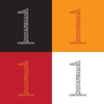 Number one from text Stock Illustration