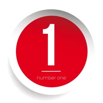 Number one vector label red Stock Illustration