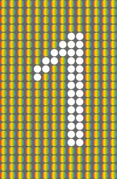 Number one with white circles on rainbow circles Illustrazione stock
