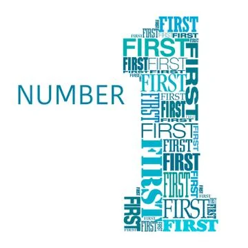 Number one word cloud graphic. Stock Illustration