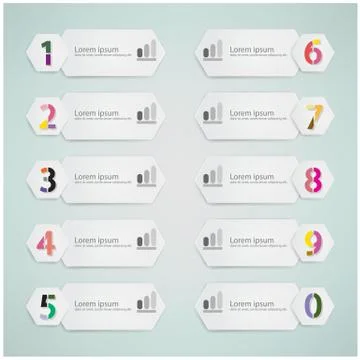 Number options Stock Illustration