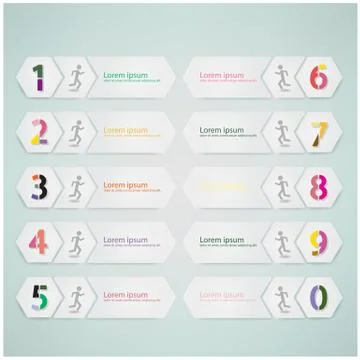 Number options Stock Illustration