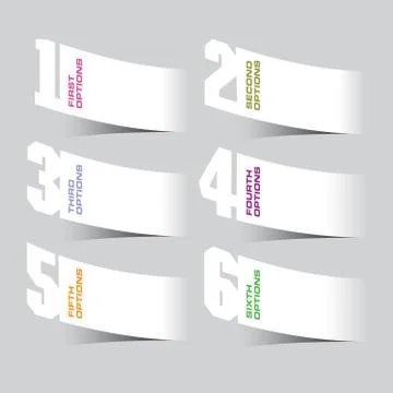 Number Options Page Layout Template Stock Illustration