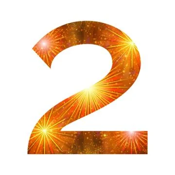 Number of orange firework, two Stock Illustration