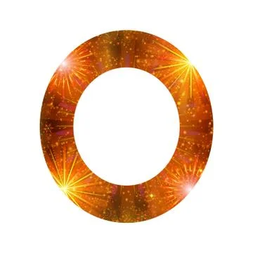 Number of orange firework, zero Stock Illustration