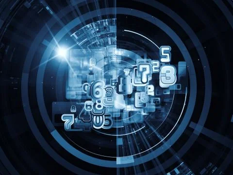 Number Particles Ilustração Stock