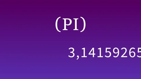The number Pi moves through the frame, violet gradient trendy background Stock Footage 170600111