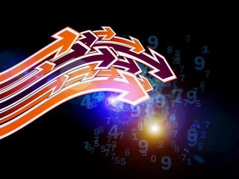 Number Processing Ilustração Stock