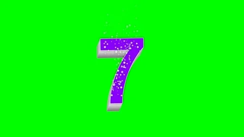 Number Professional with Seven on Chroma Key for Compositing Video stock 336898964