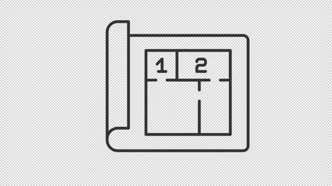 Number of rooms linear animation Stock Footage 238898522