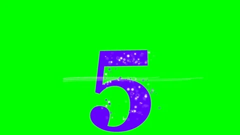 Number Rotating with Five - Chroma Key Green Screen Footage Video stock 336892907
