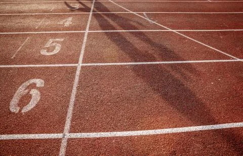 Number on running track with shadow Stock Photos