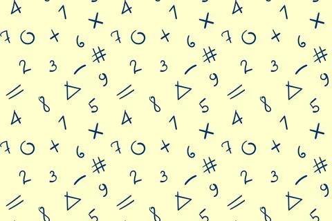 Number seamless pattern. Abstract math background for school or univerity. Stock Illustration