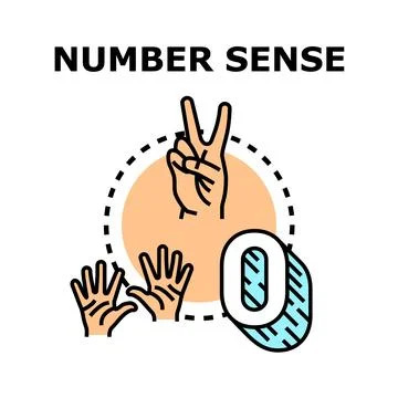 Number sense education concept developing counting ability Illustrazione stock