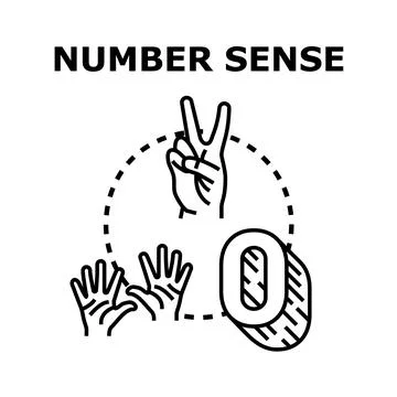 Number sense education concept developing counting ability Stock Illustration