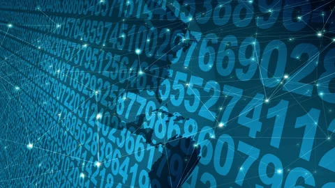 Number sequence and data management counting, random numbers, and algorithm for Video stock 271180568