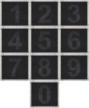 Number set from 0-9 Stock Photos
