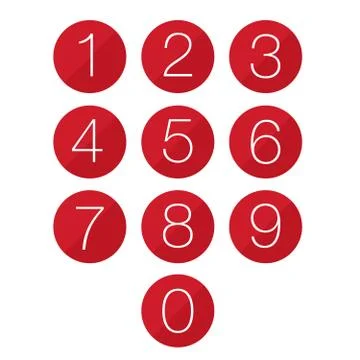 Number set button Stock Illustration