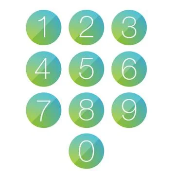 Number set circle Stock Illustration