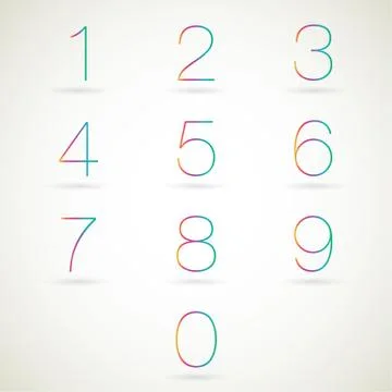 Number set design Stock Illustration