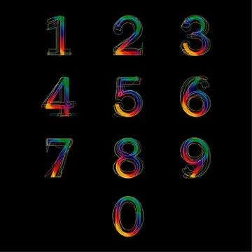 Number set design Stock Illustration