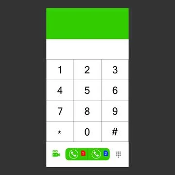 Number set keypad for the smartphone Stock Illustration