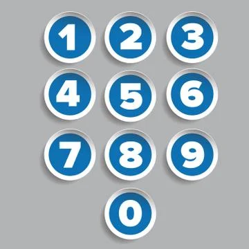 Number set label vector Stock Illustration
