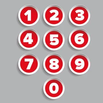 Number set label vector Stock Illustration