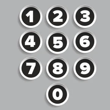 Number set label vector Illustrazione stock