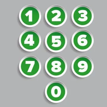 Number set label vector Stock Illustration