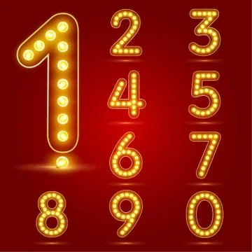 Number set with realistic lamb Stock Illustration