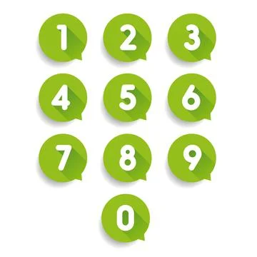 Number set speech bubble vector Stock Illustration