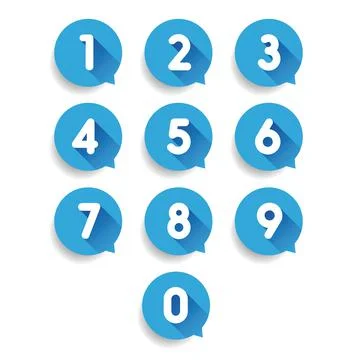 Number set speech bubble vector Stock Illustration