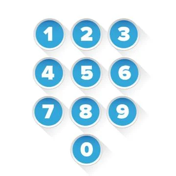 Number set vector blue Stock Illustration
