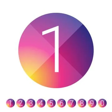Number set vector circle Stock Illustration