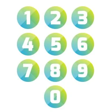 Number set vector circle Stock Illustration