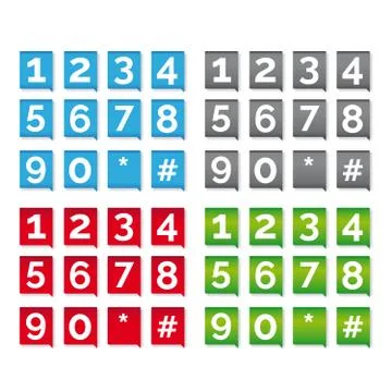 Number set vector colors Stock Illustration